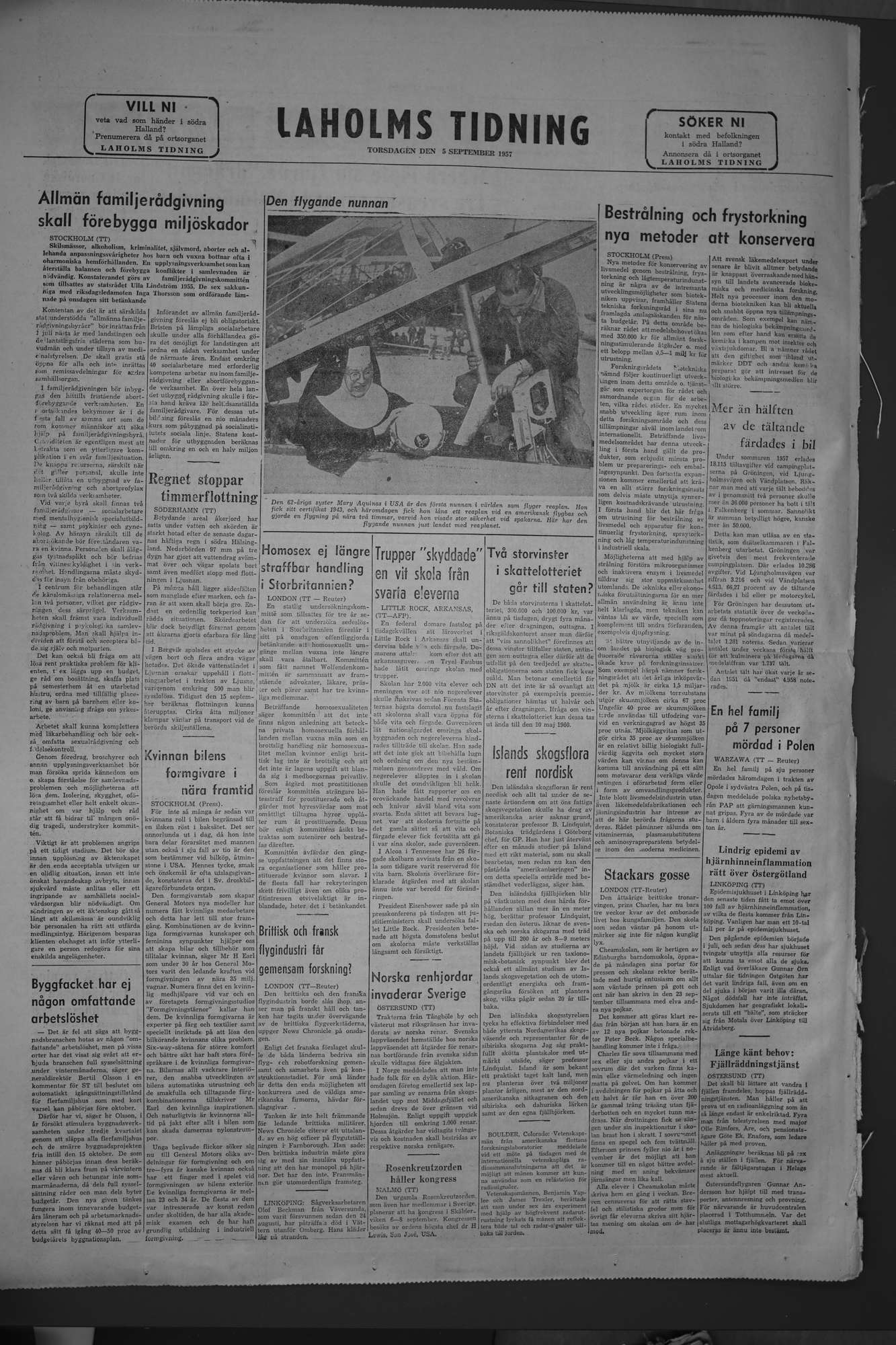 Laholms Tidning Torsdag 5 september 1957, sida 8