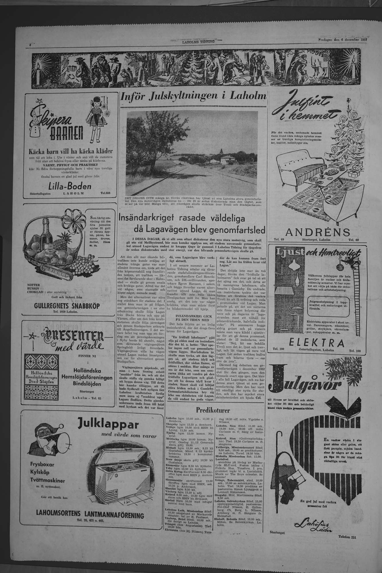 Laholms Tidning Fredag 6 december 1957, sida 4