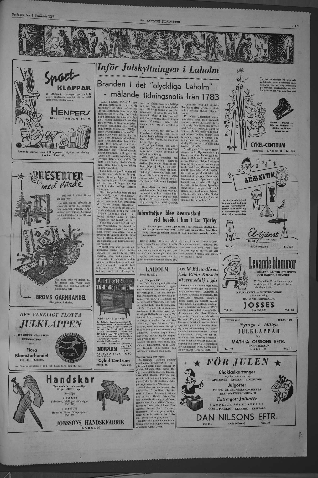 Laholms Tidning Fredag 6 december 1957, sida 5