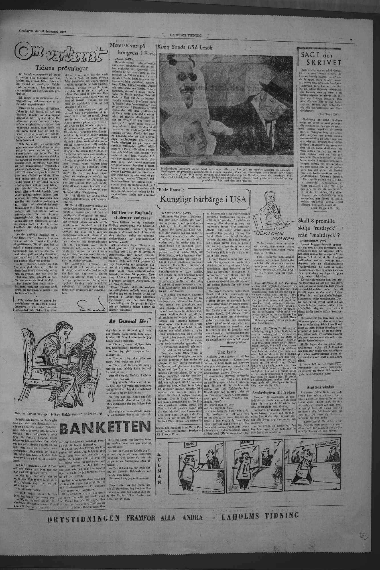 Laholms Tidning Onsdag 6 februari 1957, sida 7