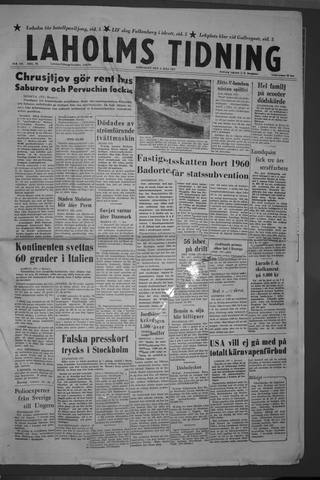 Förstasidan, Lördag 6 juli 1957