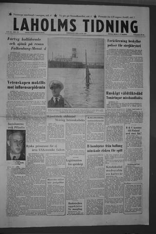 Förstasidan, Torsdag 6 juni 1957