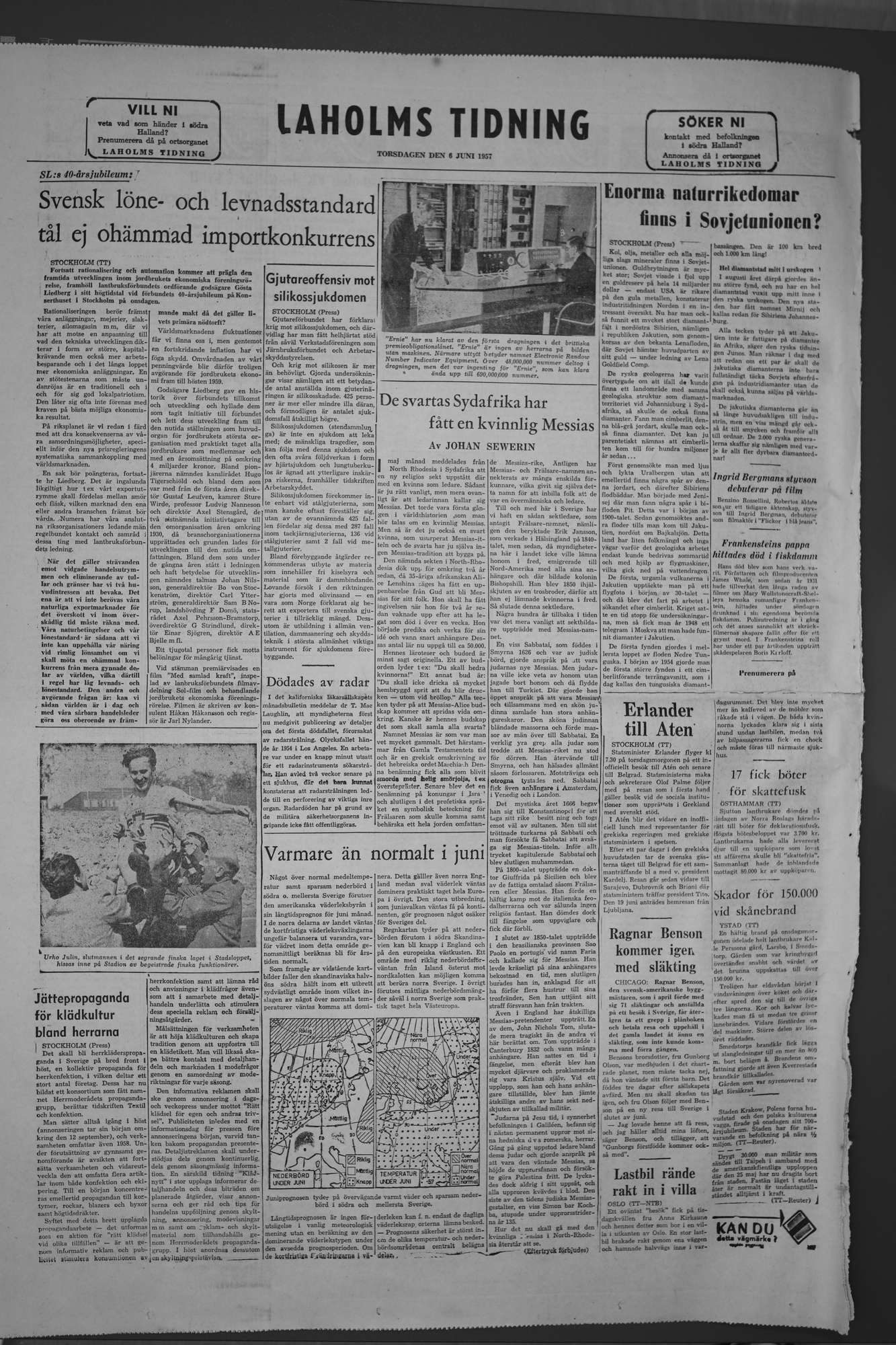 Laholms Tidning Torsdag 6 juni 1957, sida 8
