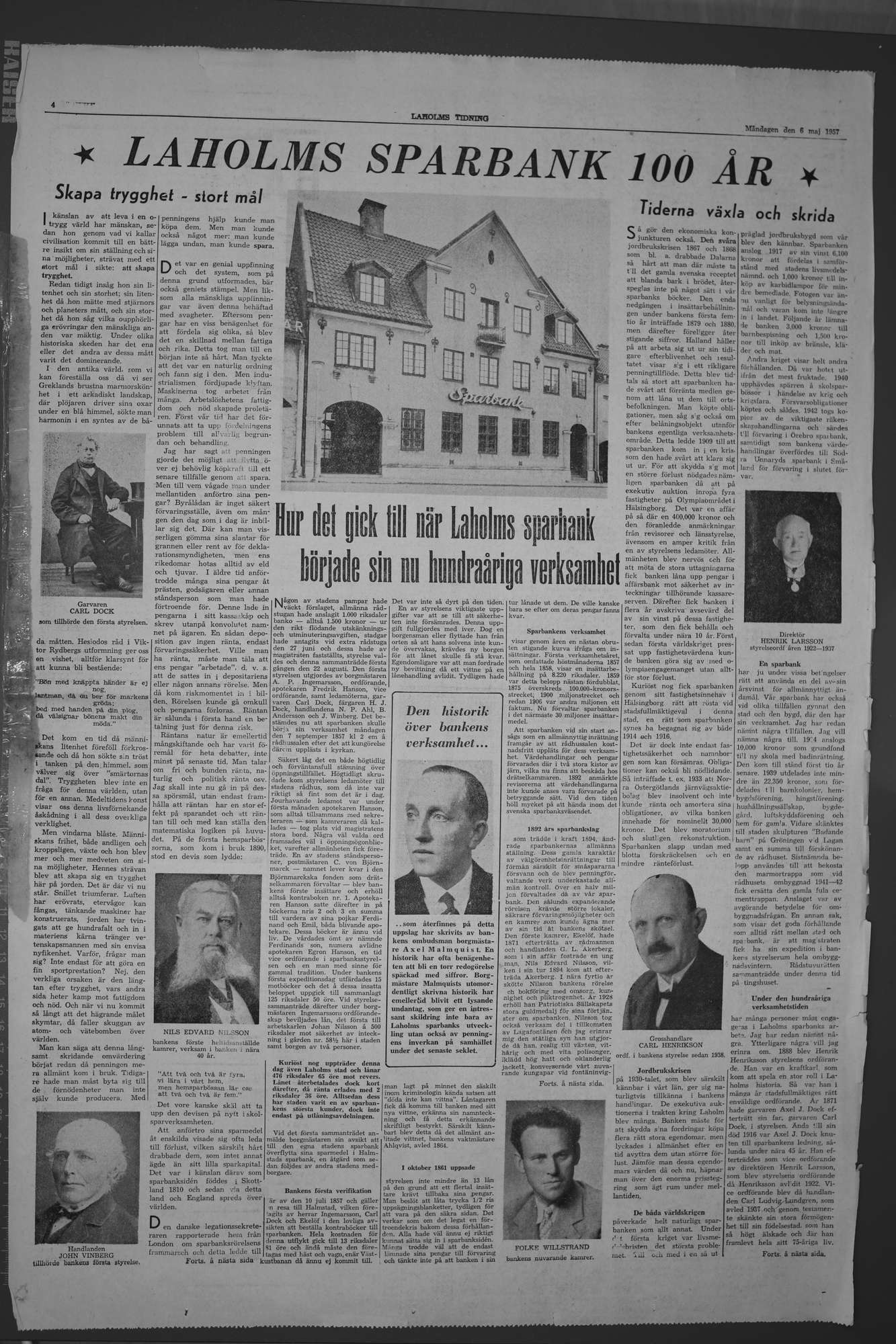 Laholms Tidning Måndag 6 maj 1957, sida 4