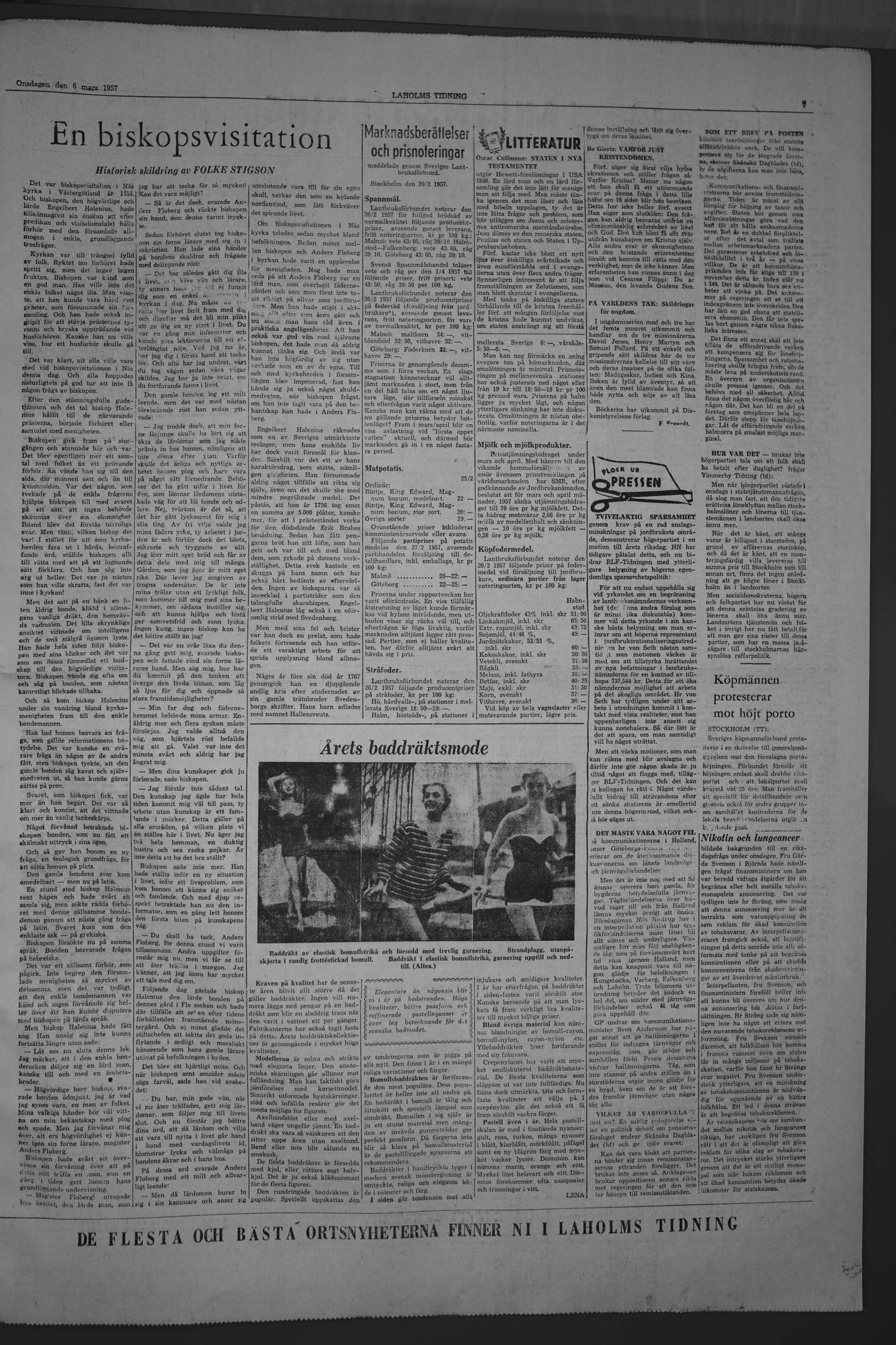Laholms Tidning Onsdag 6 mars 1957, sida 7