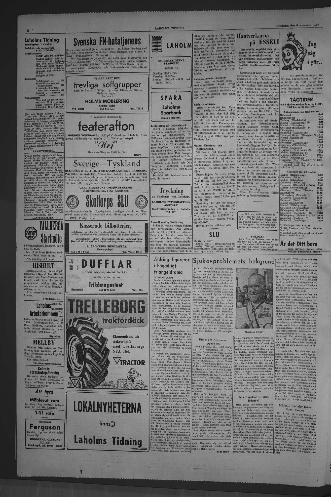Laholms Tidning Onsdag 6 november 1957, sida 2