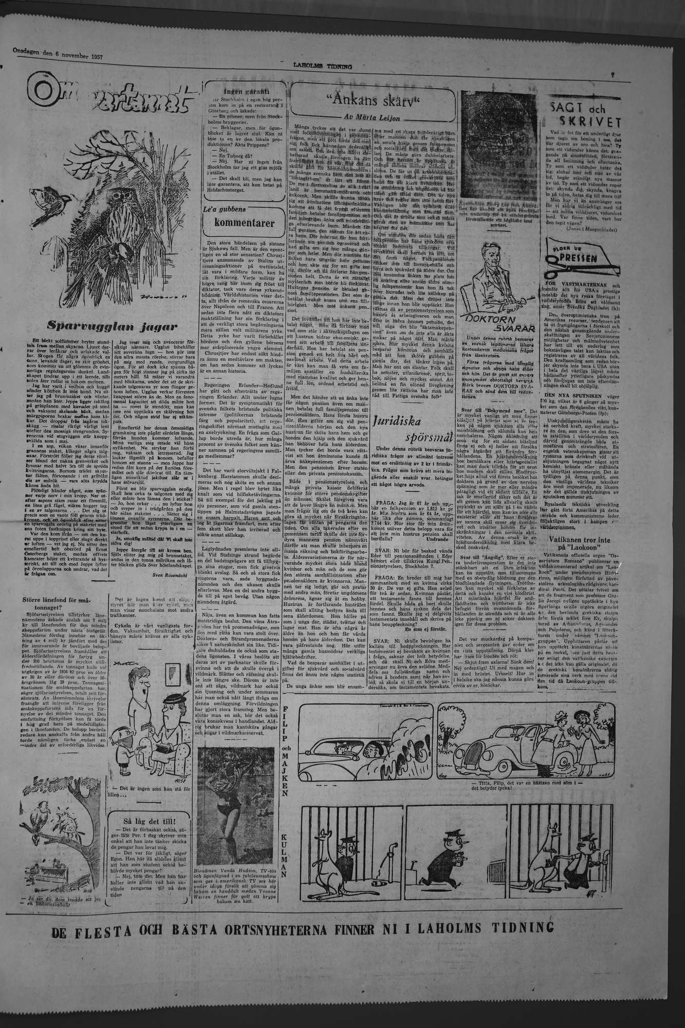 Laholms Tidning Onsdag 6 november 1957, sida 7