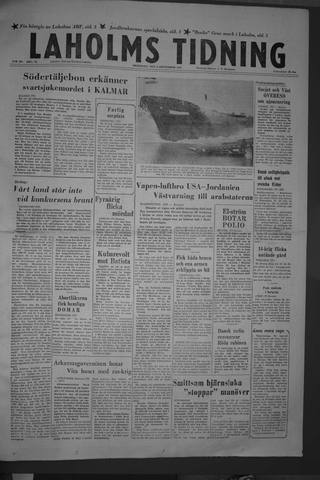 Förstasidan, Fredag 6 september 1957