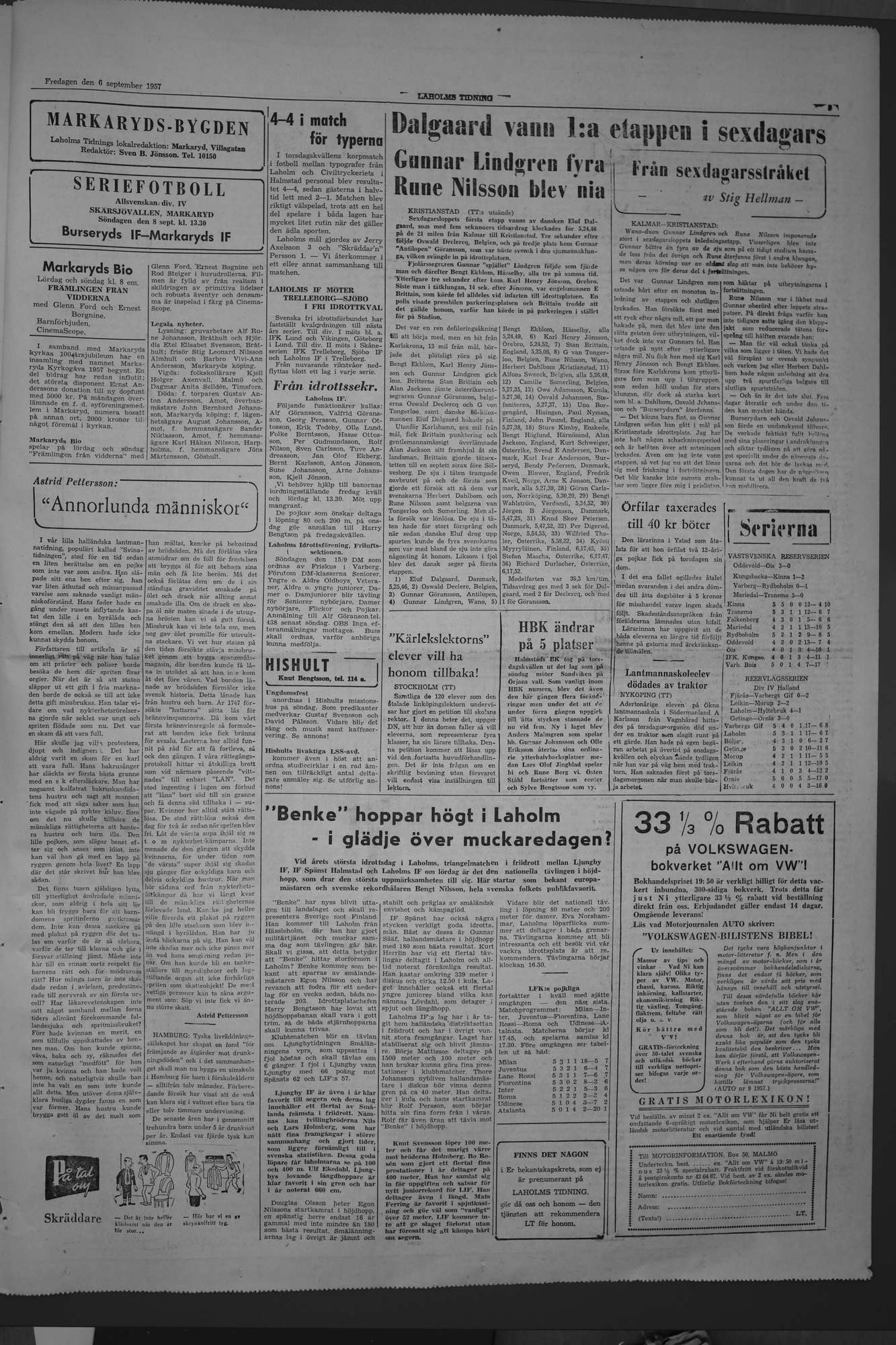 Laholms Tidning Fredag 6 september 1957, sida 5