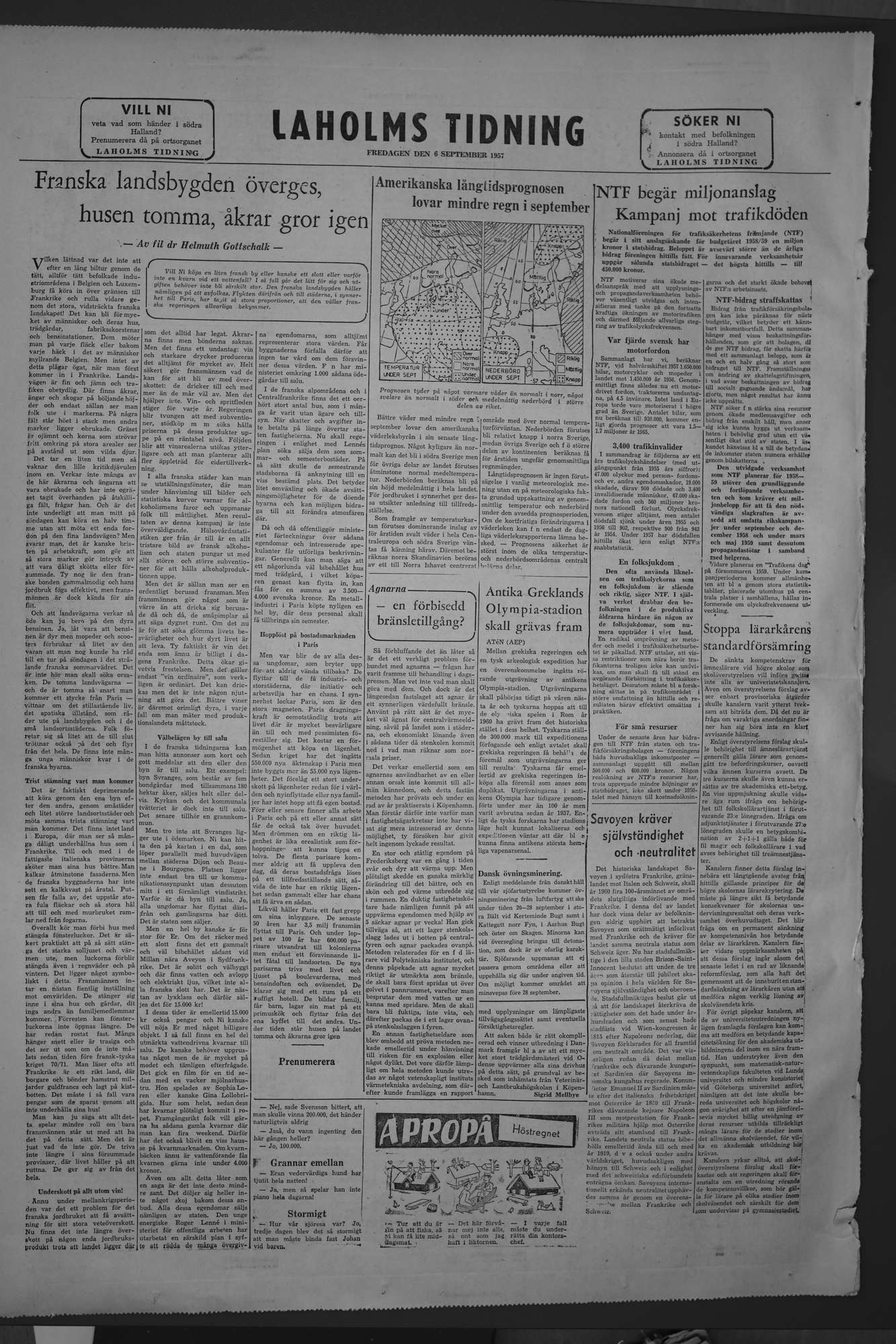 Laholms Tidning Fredag 6 september 1957, sida 8