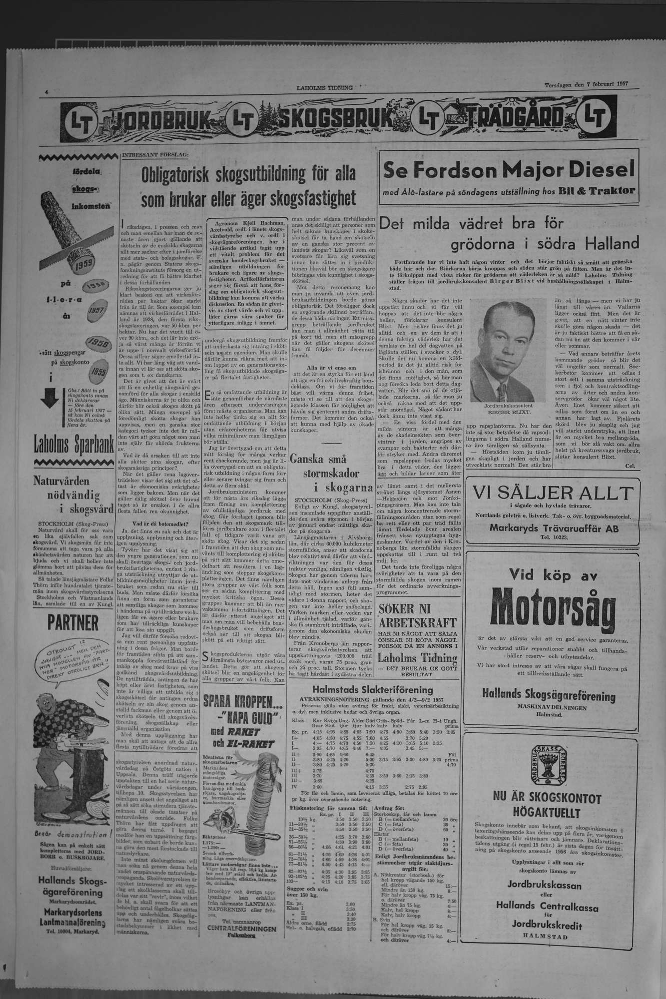 Laholms Tidning Torsdag 7 februari 1957, sida 4
