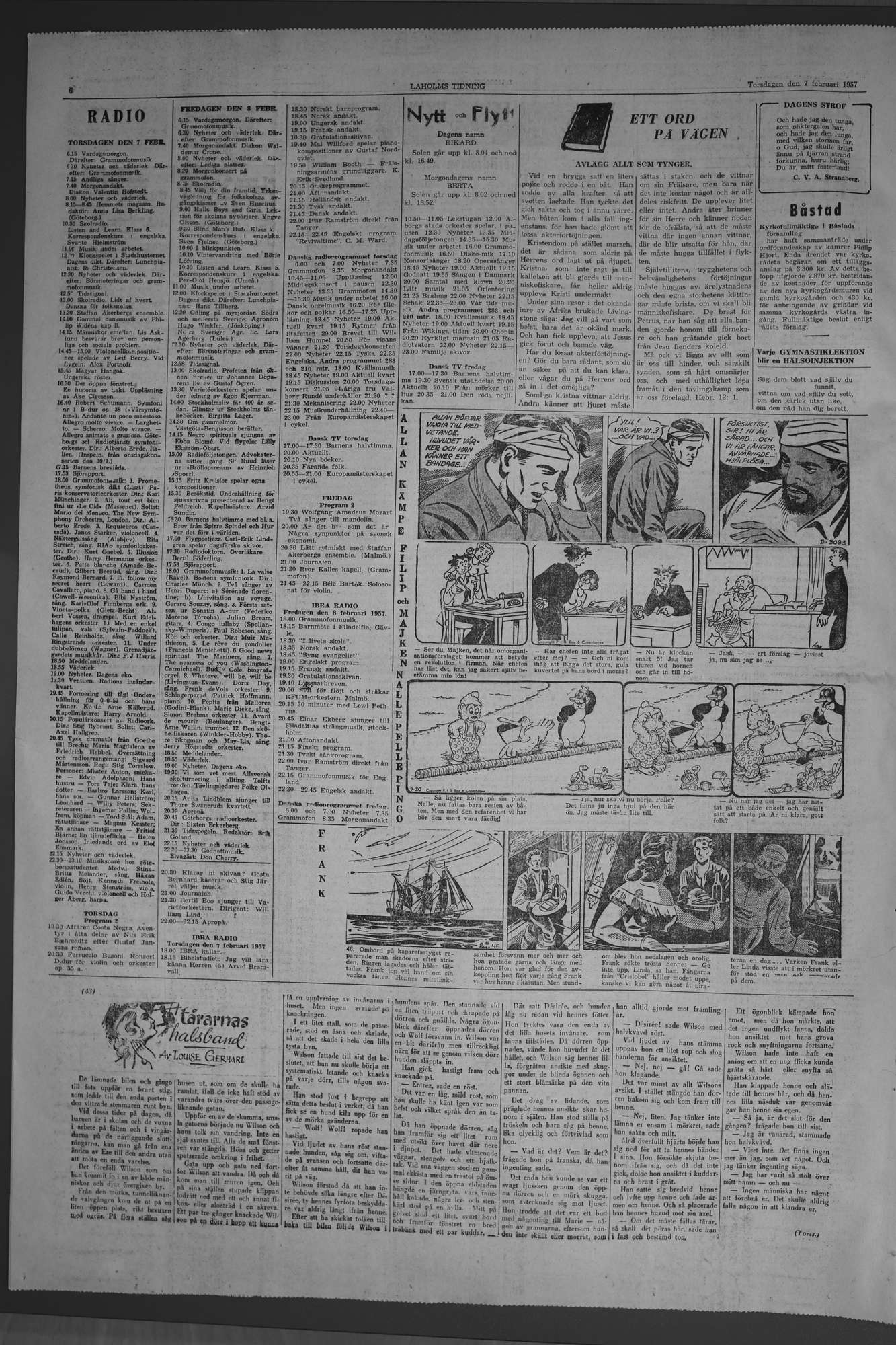 Laholms Tidning Torsdag 7 februari 1957, sida 6