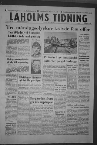 Förstasidan, Tisdag 7 maj 1957