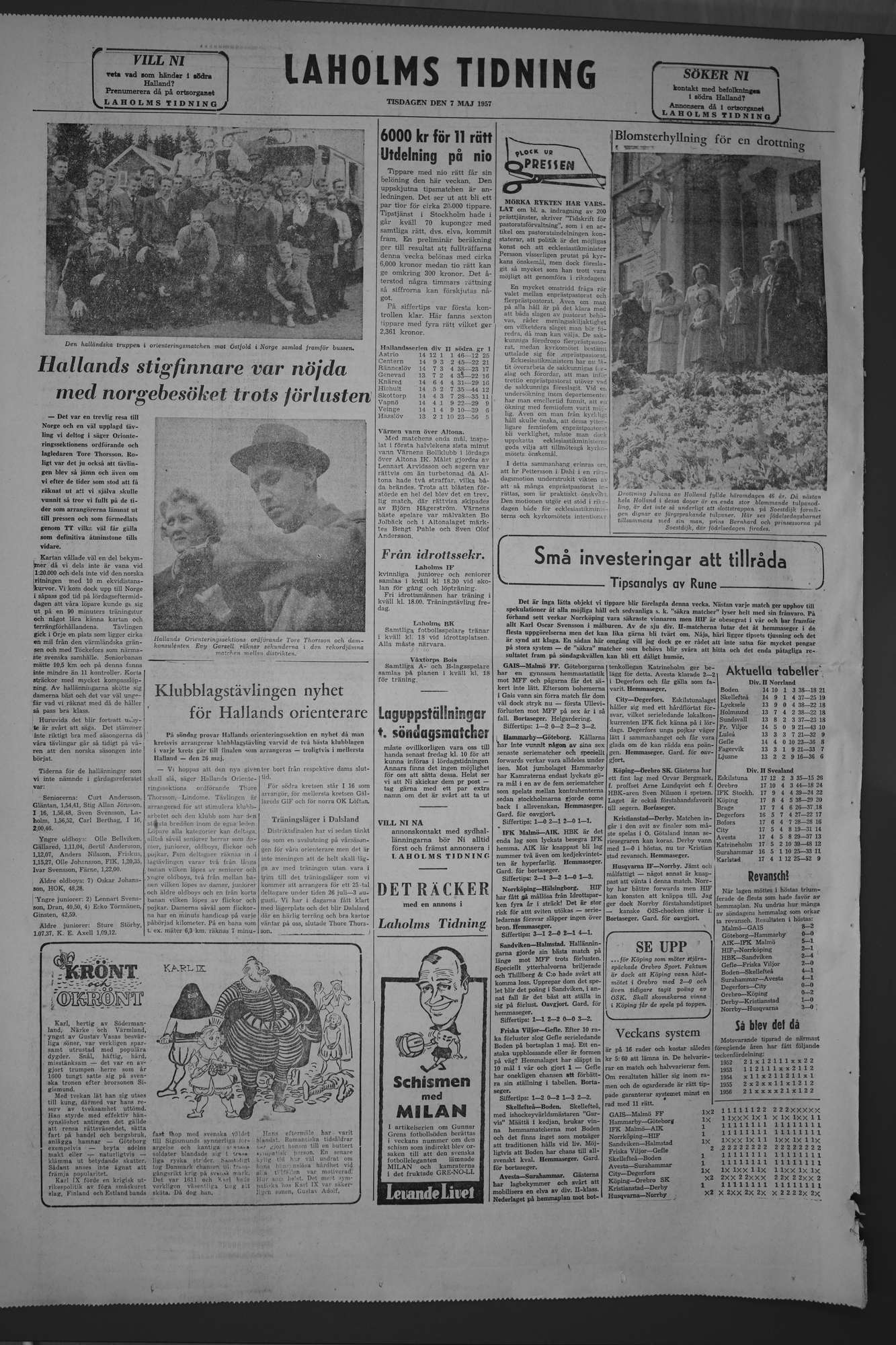 Laholms Tidning Tisdag 7 maj 1957, sida 8