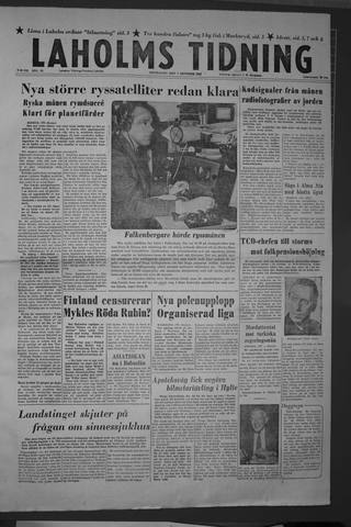 Förstasidan, Måndag 7 oktober 1957