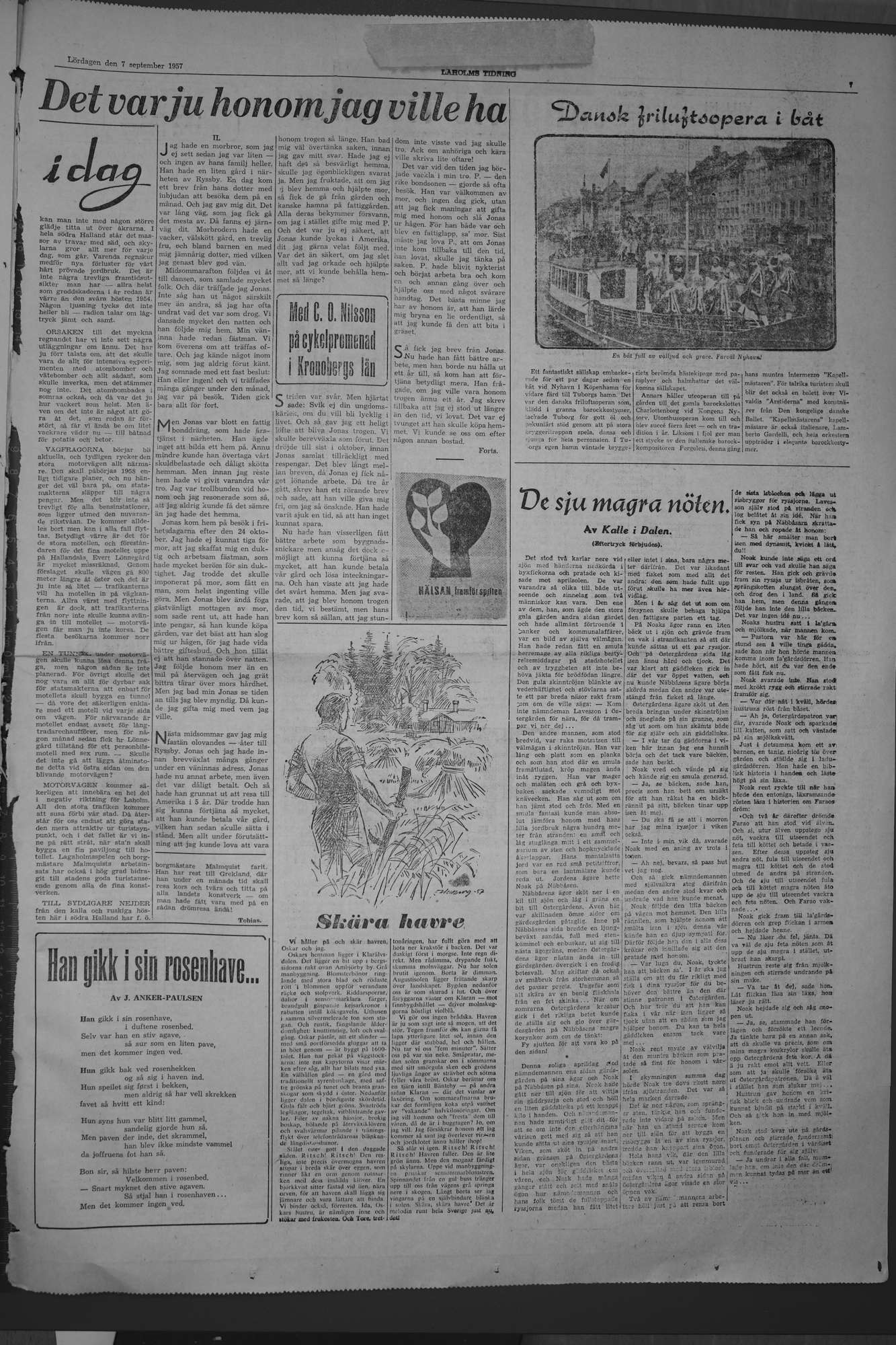 Laholms Tidning Lördag 7 september 1957, sida 7