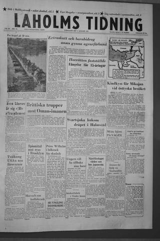 Förstasidan, Torsdag 8 augusti 1957