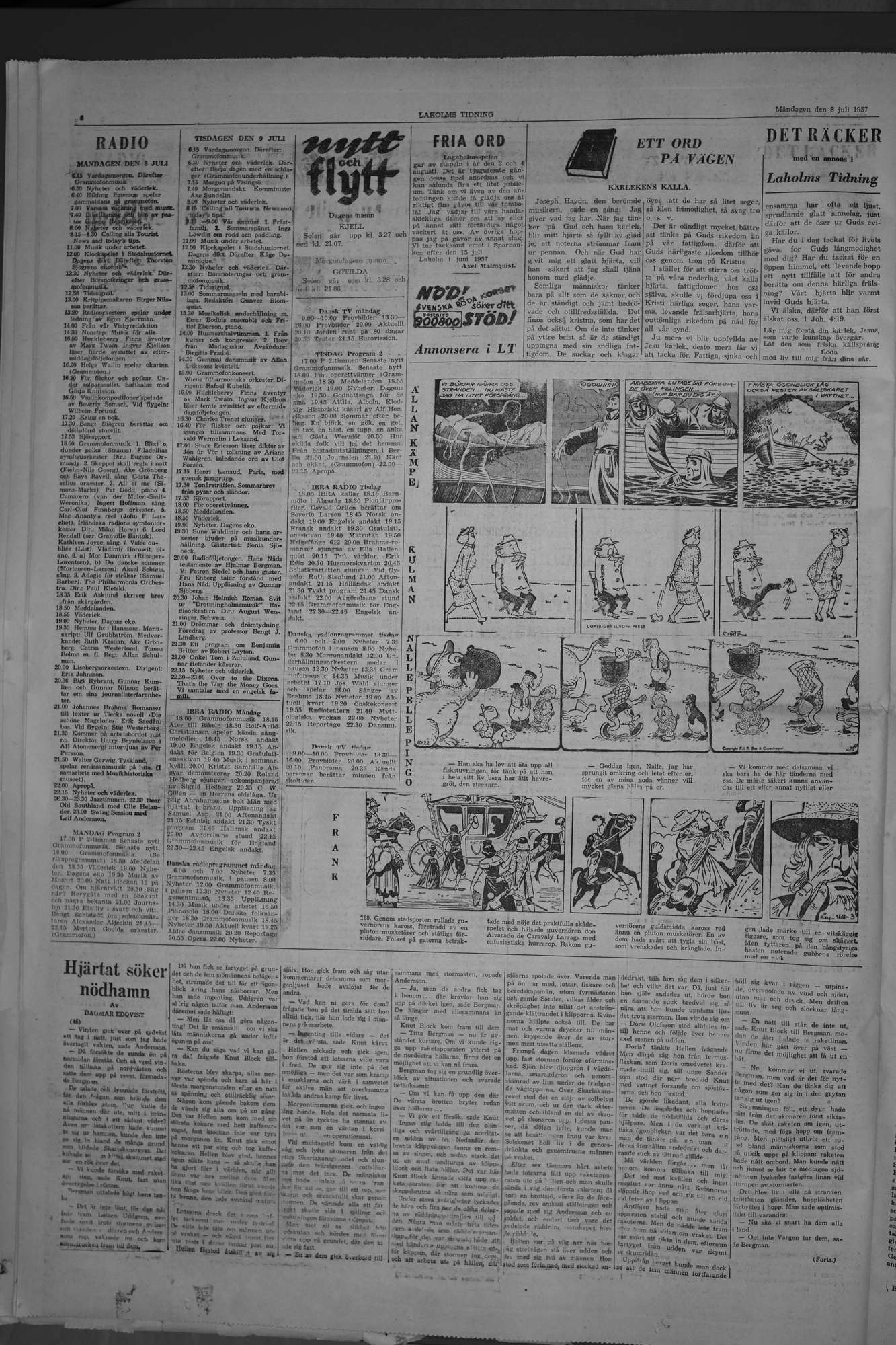 Laholms Tidning Måndag 8 juli 1957, sida 6