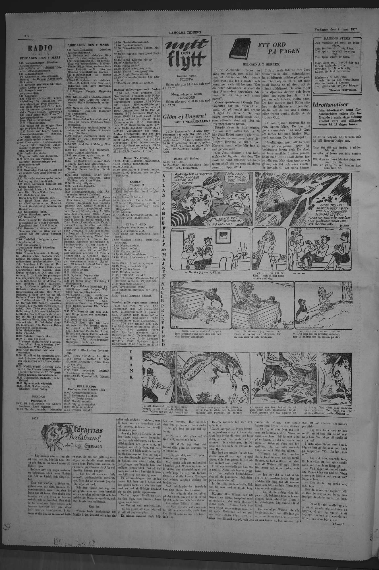 Laholms Tidning Fredag 8 mars 1957, sida 6