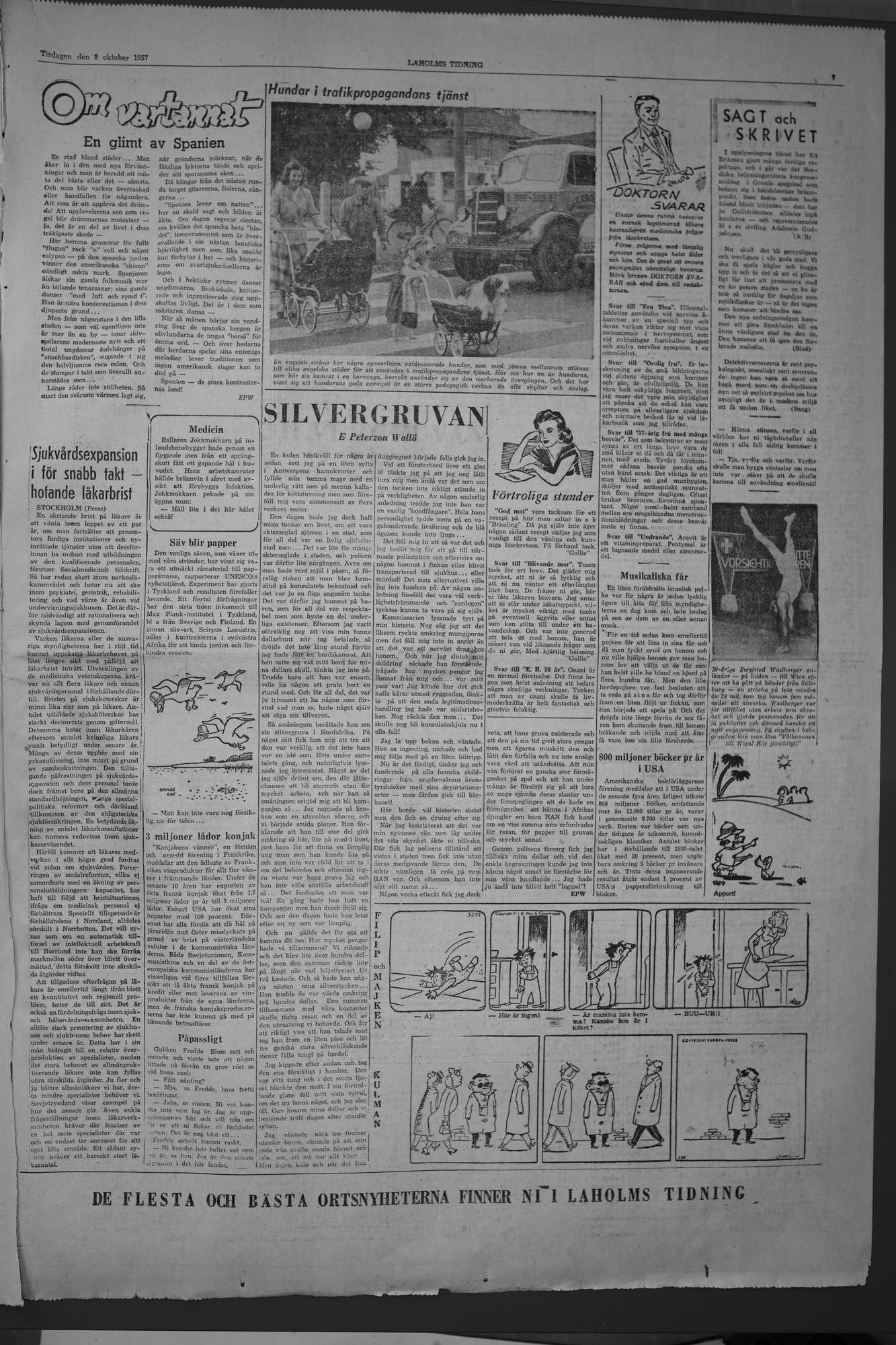 Laholms Tidning Tisdag 8 oktober 1957, sida 7