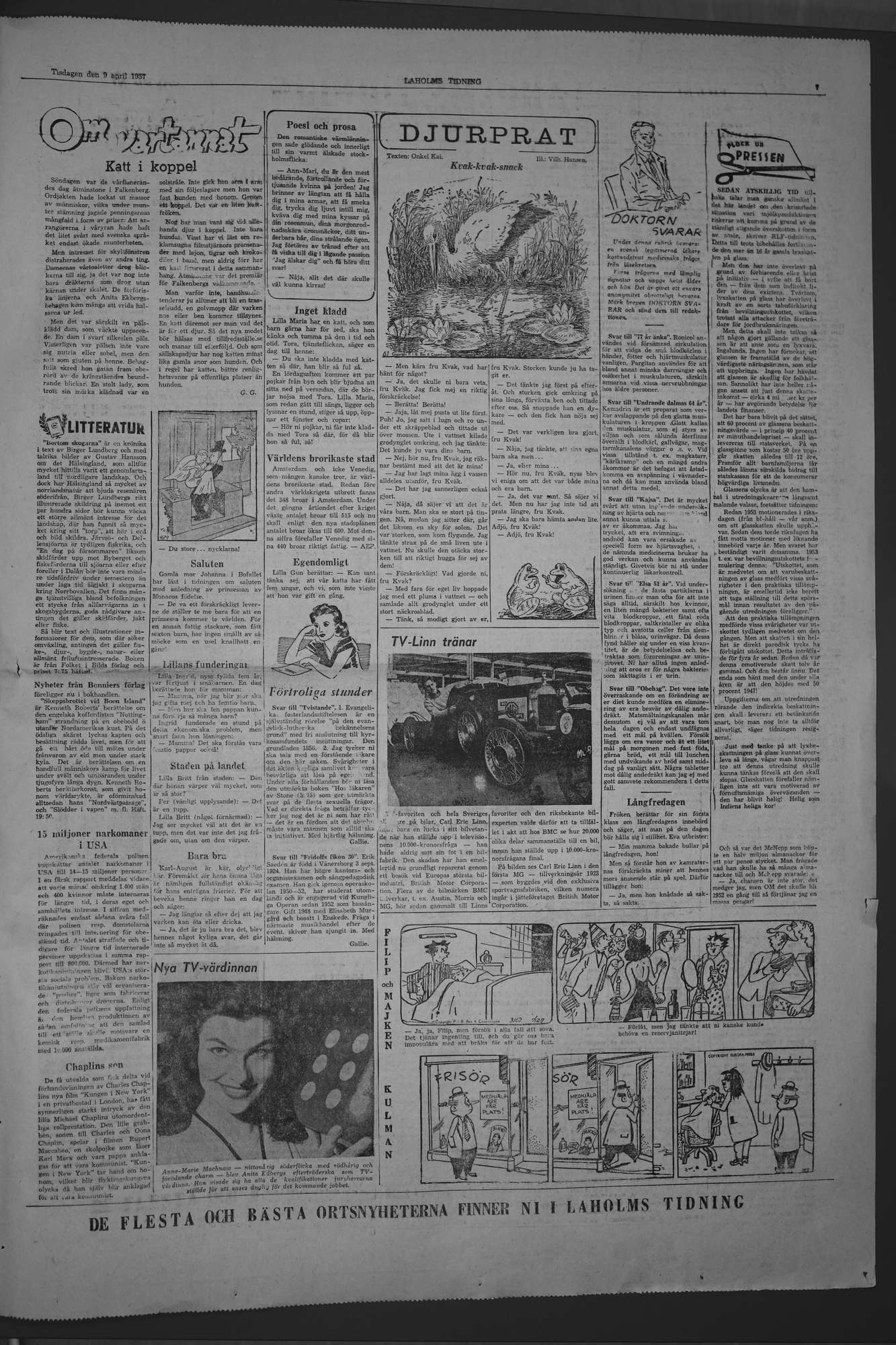 Laholms Tidning Tisdag 9 april 1957, sida 7