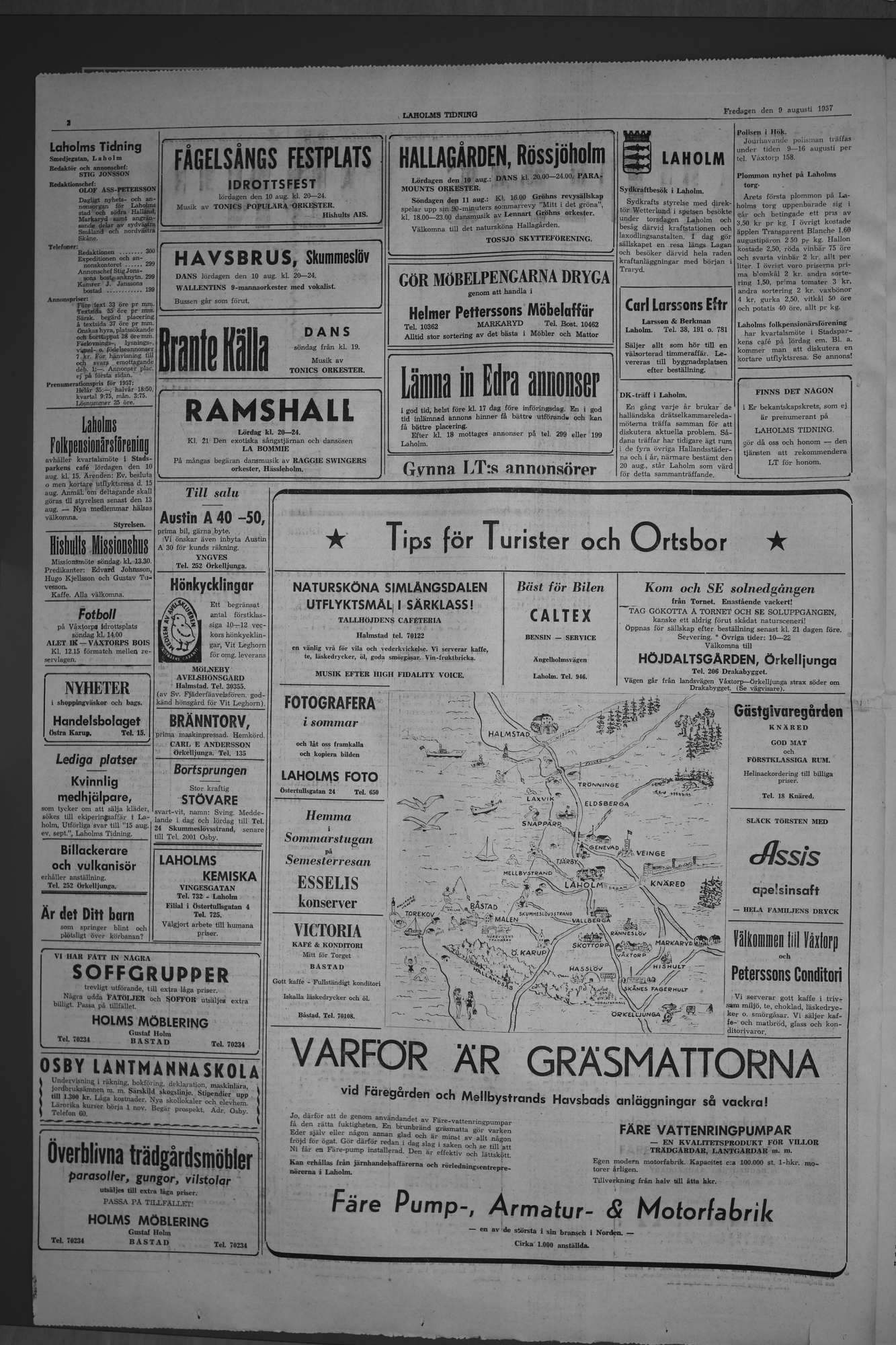 Laholms Tidning Fredag 9 augusti 1957, sida 2
