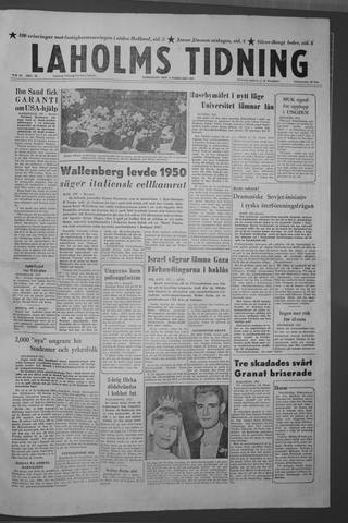 Förstasidan, Lördag 9 februari 1957
