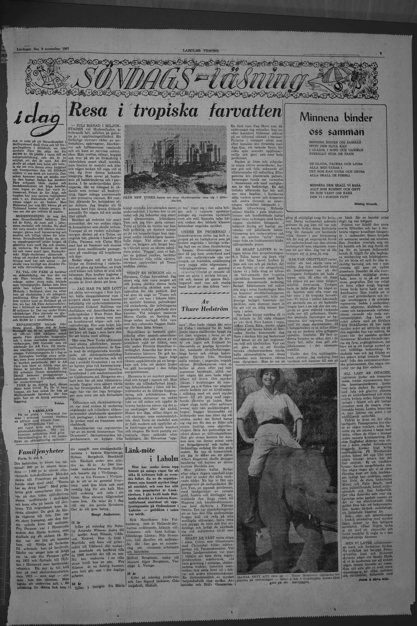 Laholms Tidning Lördag 9 november 1957, sida 7