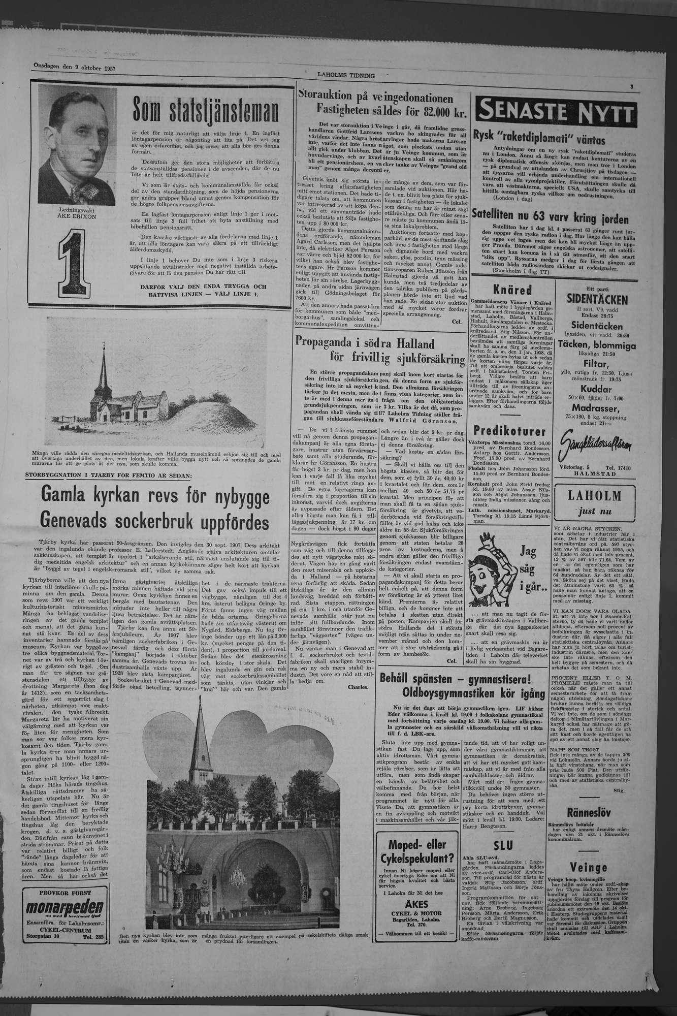 Laholms Tidning Onsdag 9 oktober 1957, sida 3