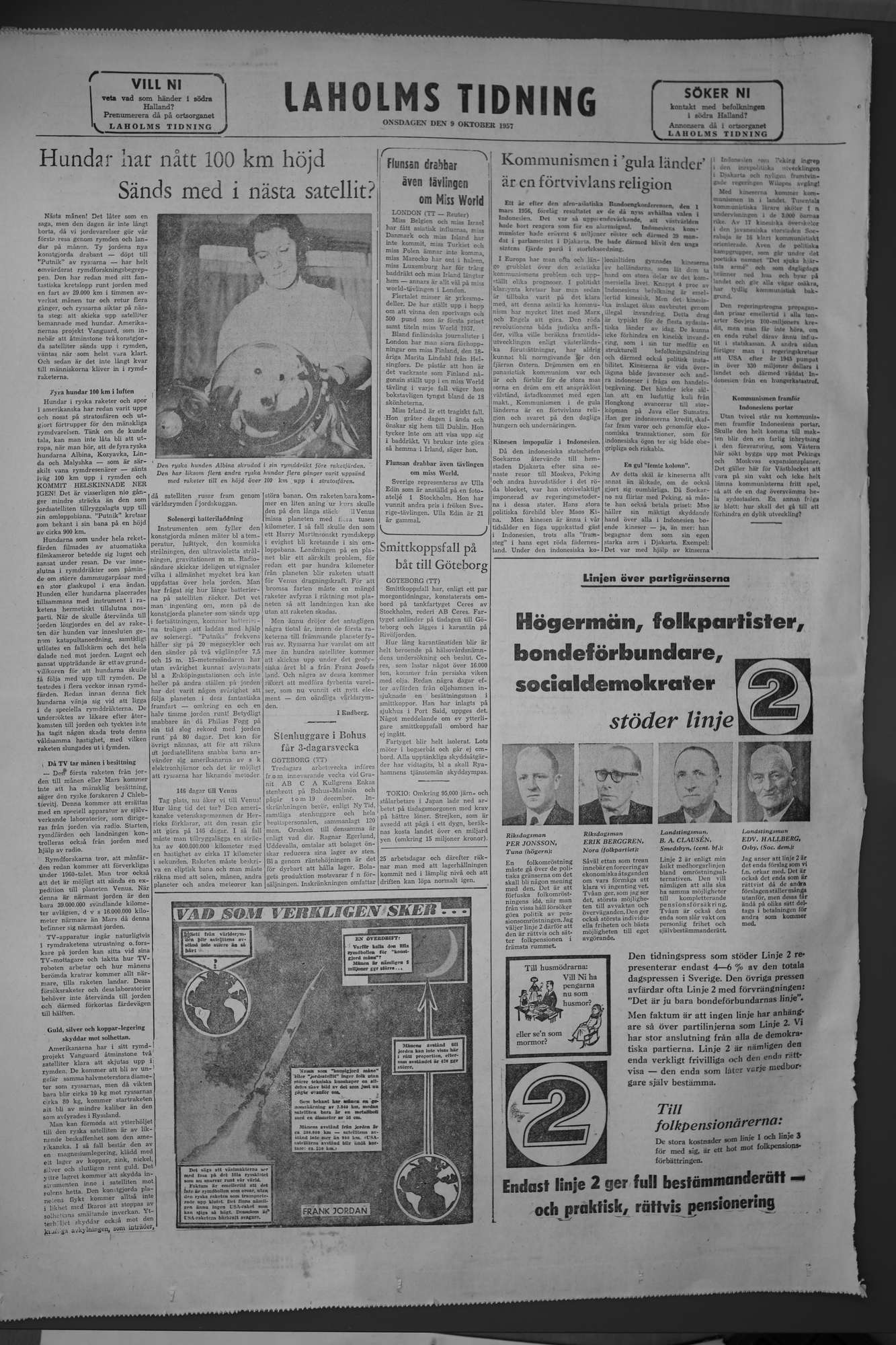 Laholms Tidning Onsdag 9 oktober 1957, sida 8