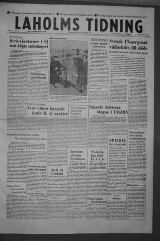 Förstasidan, Fredag 25 januari 1957