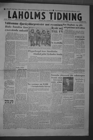 Förstasidan, Tisdag 5 november 1957