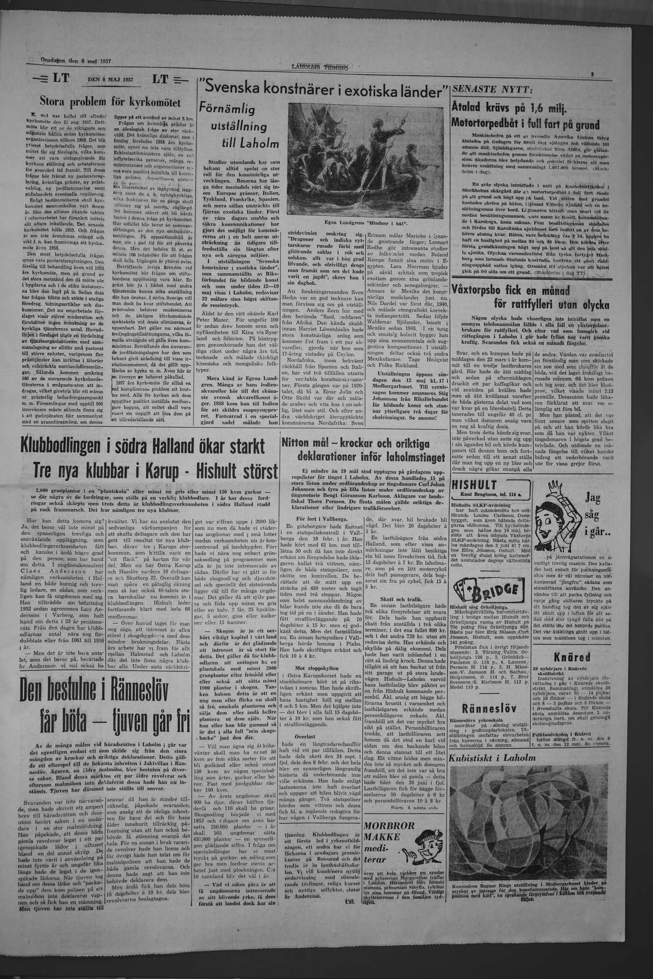 Laholms Tidning Onsdag 8 maj 1957, sida 3