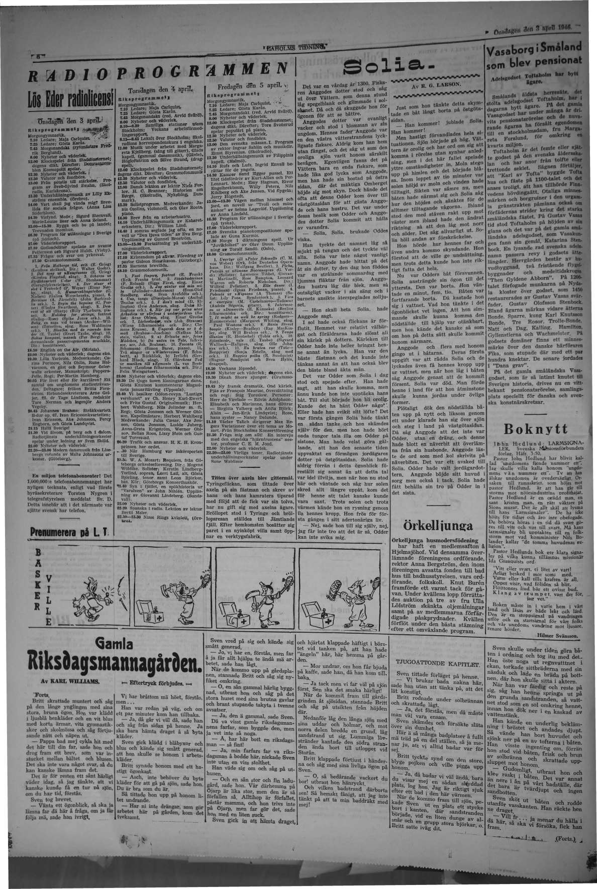 Laholms Tidning Onsdag 3 april 1946, sida 6