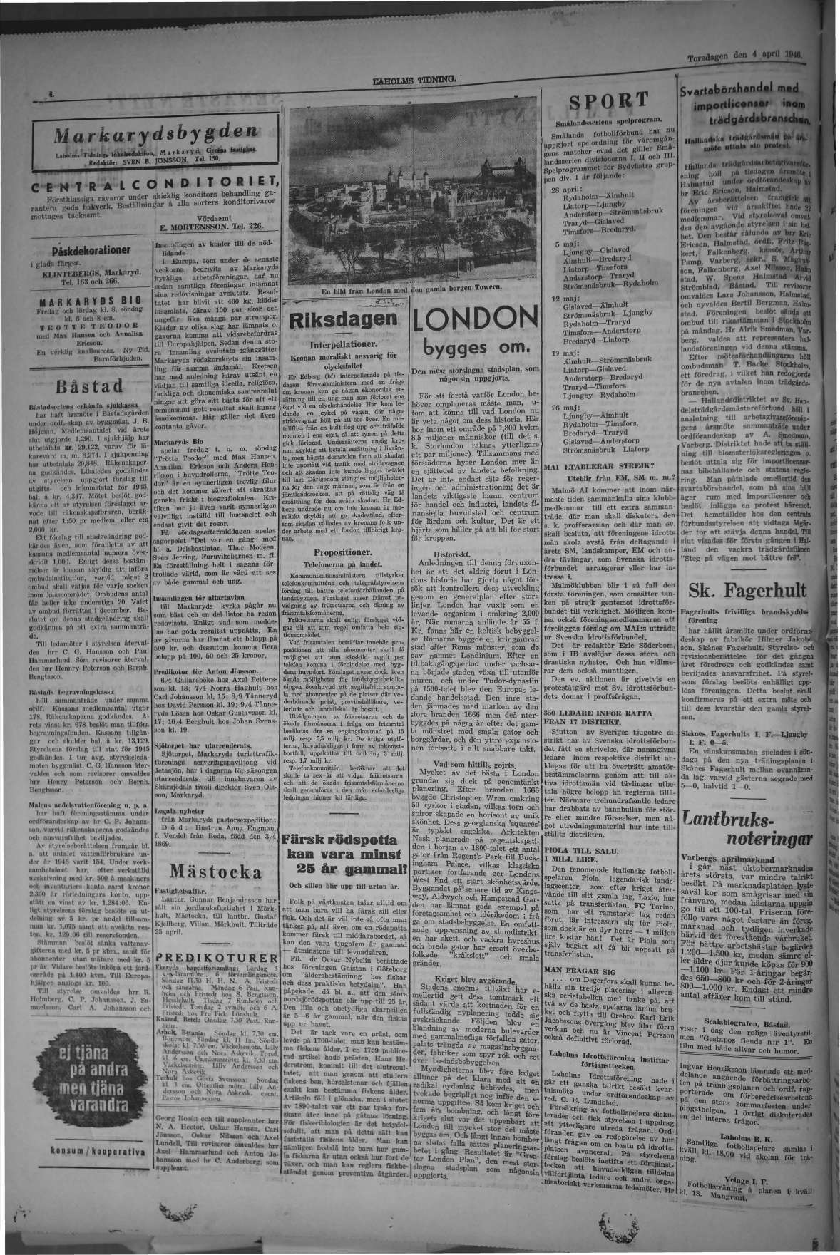 Laholms Tidning Torsdag 4 april 1946, sida 4