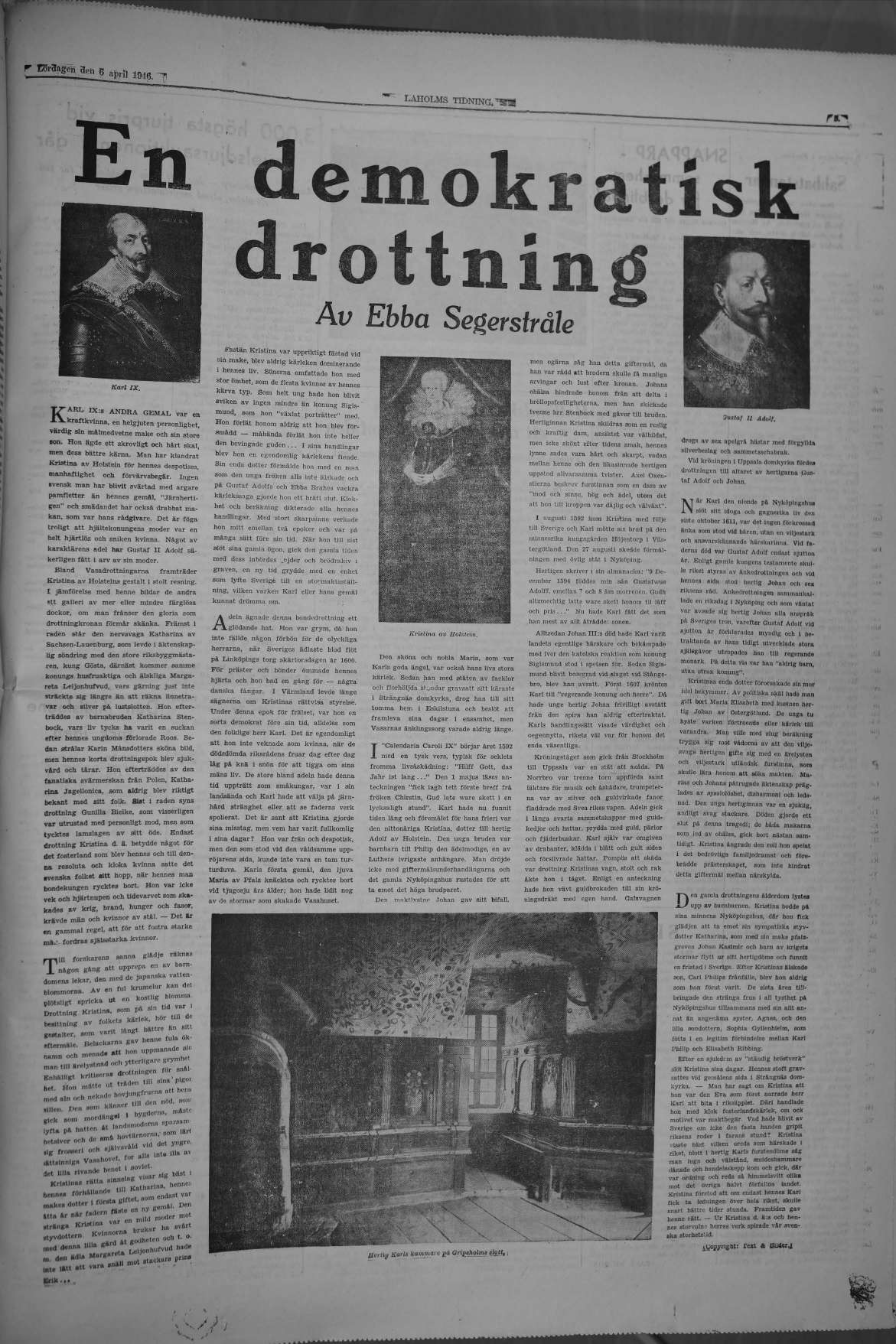Laholms Tidning Lördag 6 april 1946, sida 5