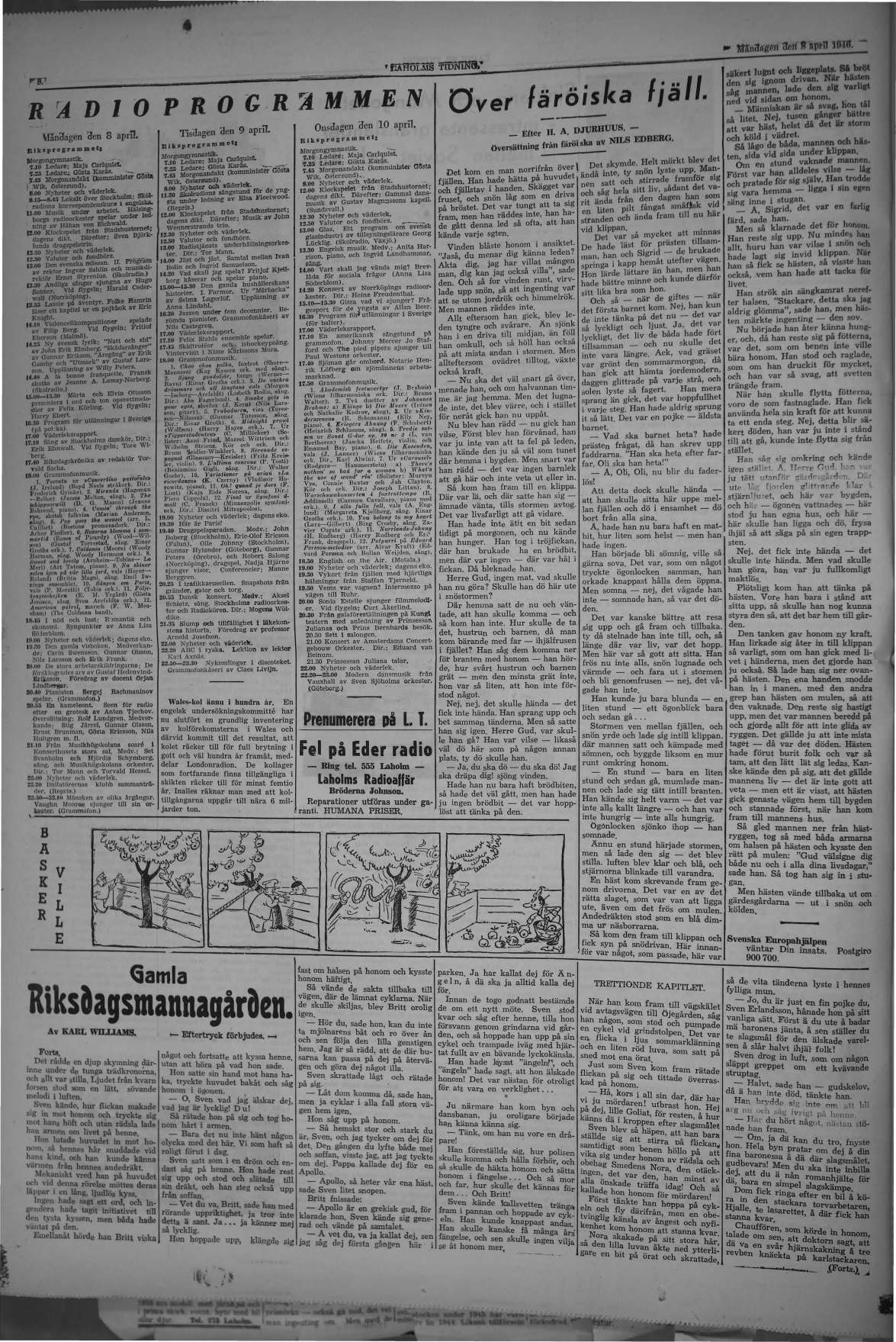 Laholms Tidning Måndag 8 april 1946, sida 8