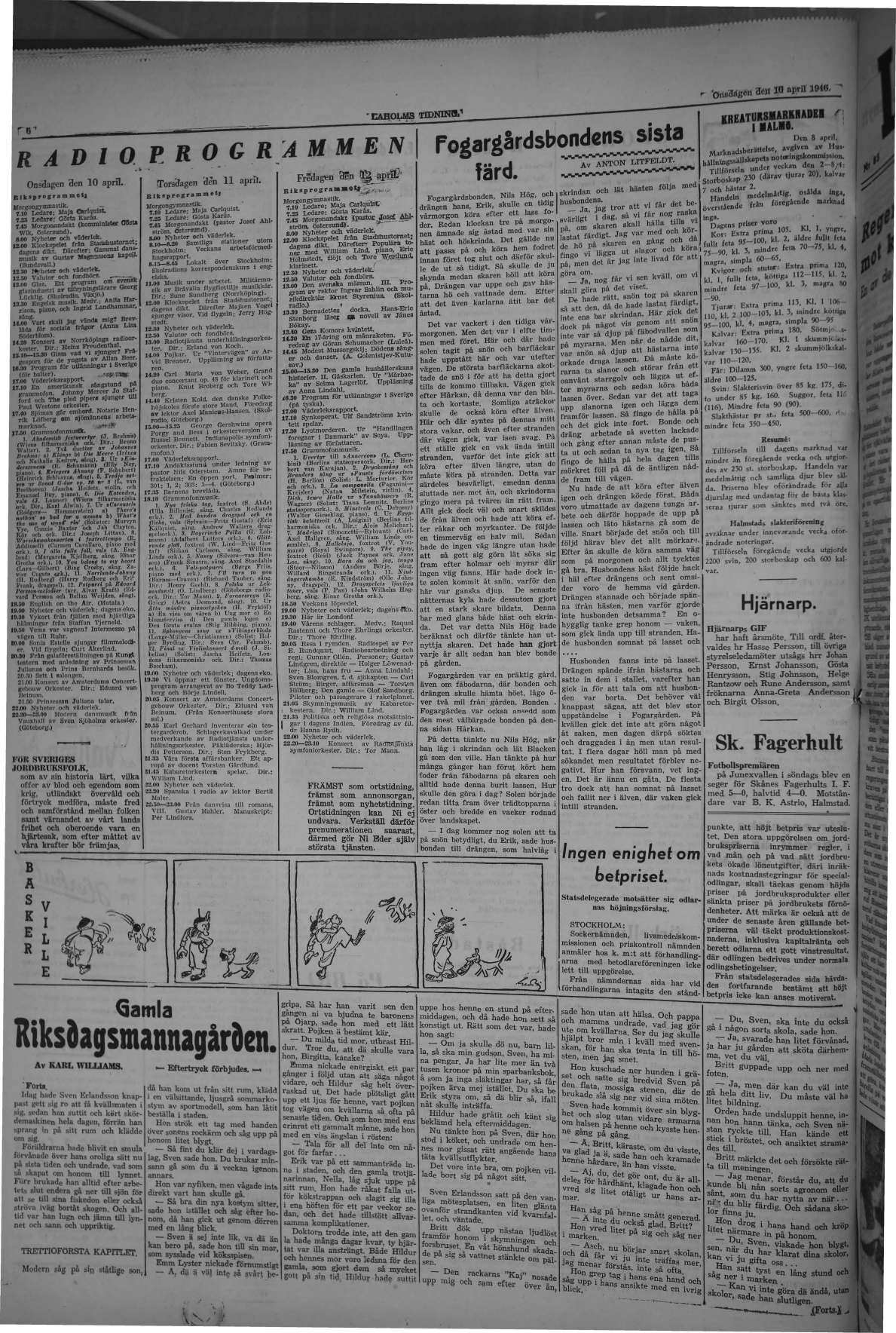 Laholms Tidning Onsdag 10 april 1946, sida 6