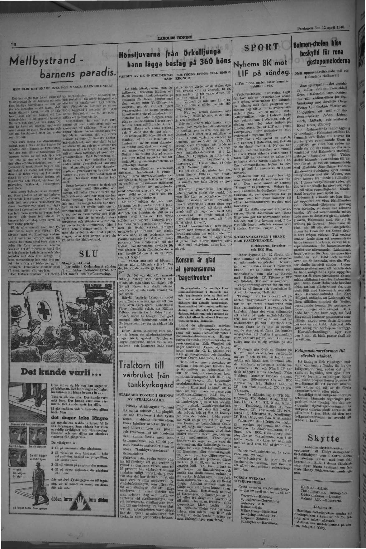 Laholms Tidning Fredag 12 april 1946, sida 6