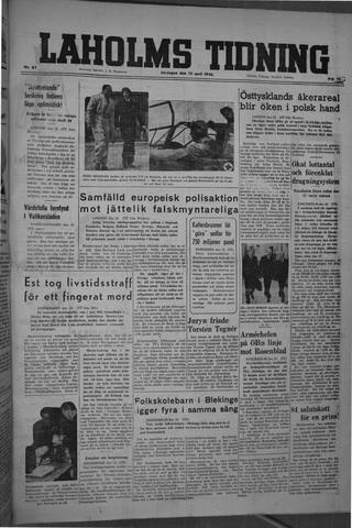 Förstasidan, Lördag 13 april 1946
