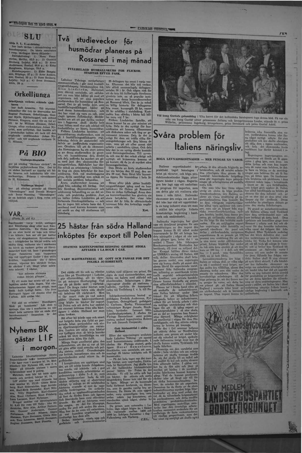 Laholms Tidning Lördag 13 april 1946, sida 5
