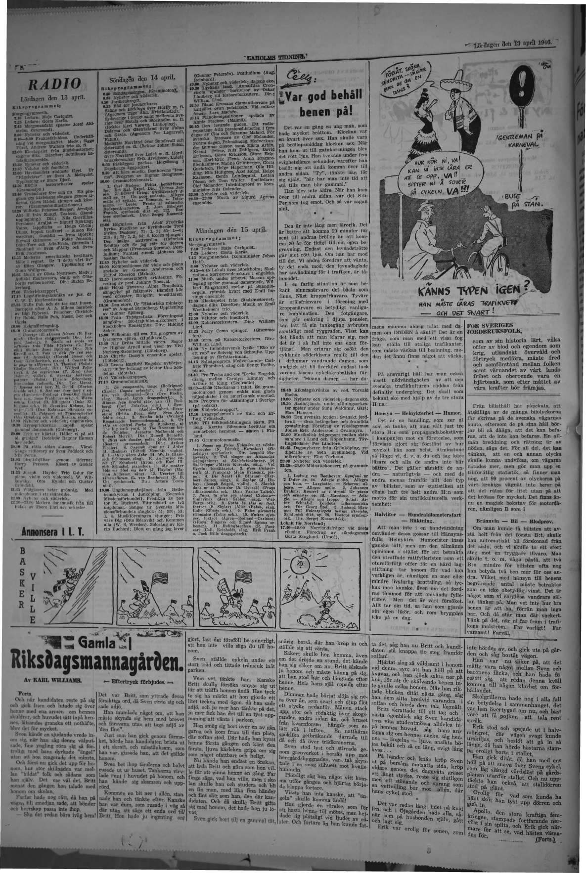 Laholms Tidning Lördag 13 april 1946, sida 8