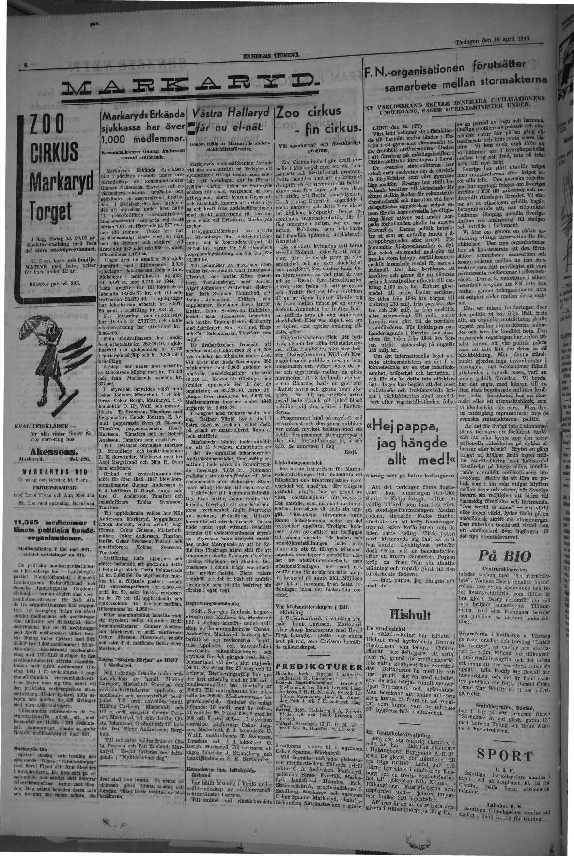 Laholms Tidning Tisdag 16 april 1946, sida 4