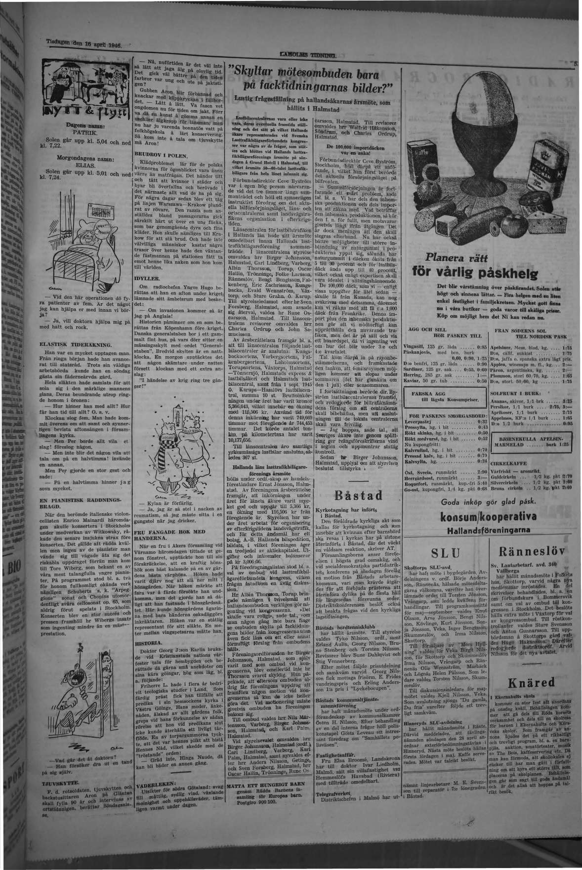 Laholms Tidning Tisdag 16 april 1946, sida 5
