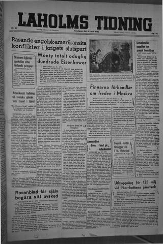 Förstasidan, Torsdag 18 april 1946