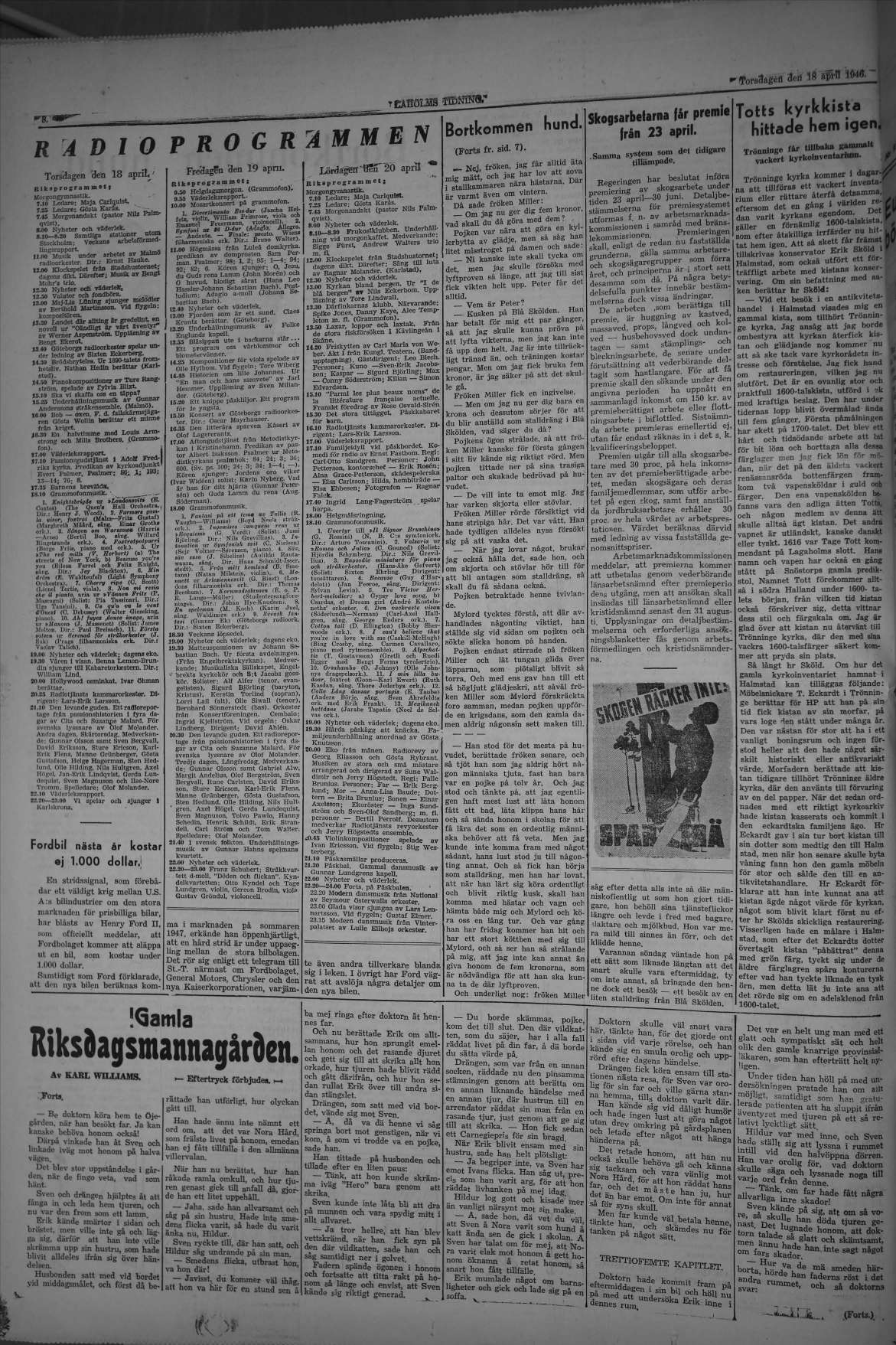 Laholms Tidning Torsdag 18 april 1946, sida 8