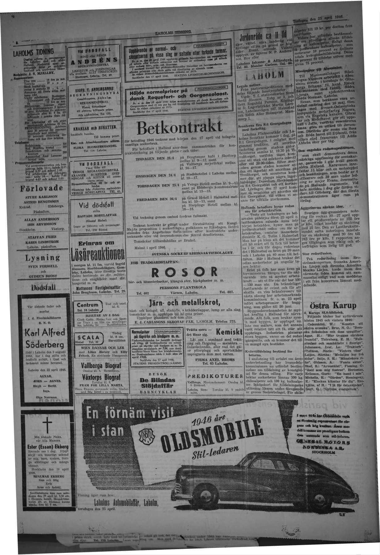 Laholms Tidning Tisdag 23 april 1946, sida 2
