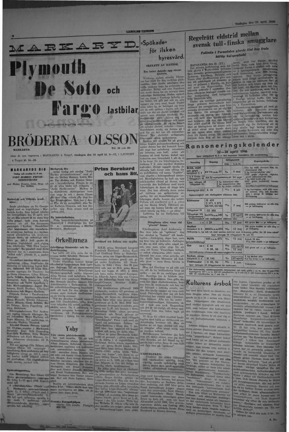 Laholms Tidning Tisdag 23 april 1946, sida 6