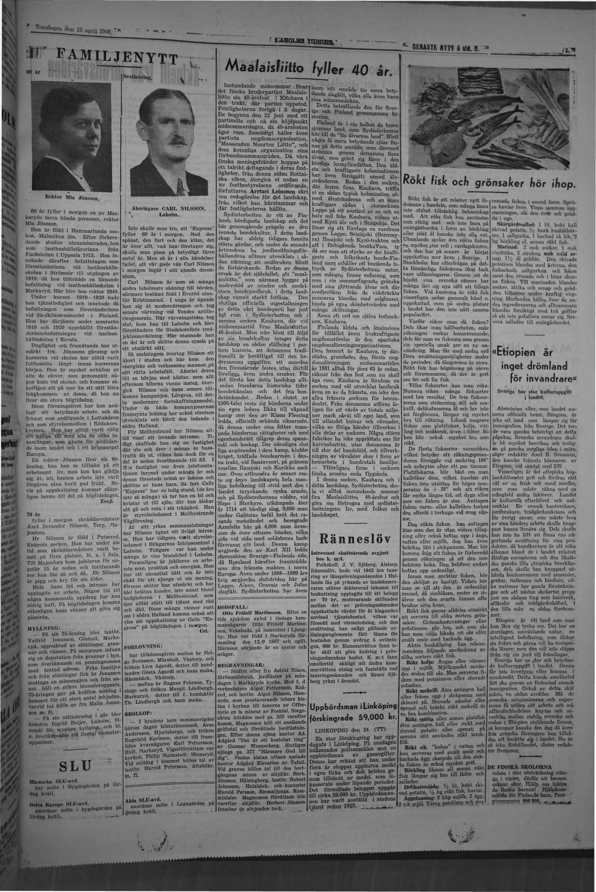 Laholms Tidning Torsdag 25 april 1946, sida 3
