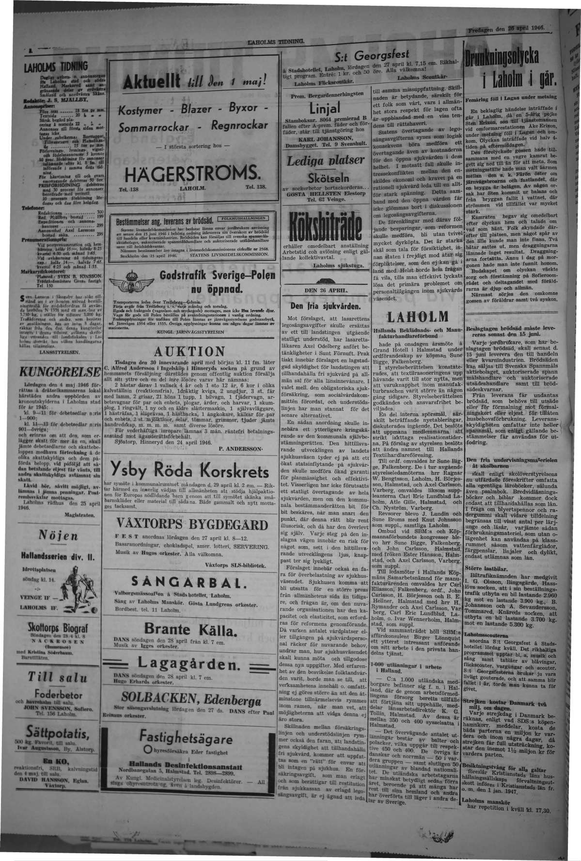 Laholms Tidning Fredag 26 april 1946, sida 2